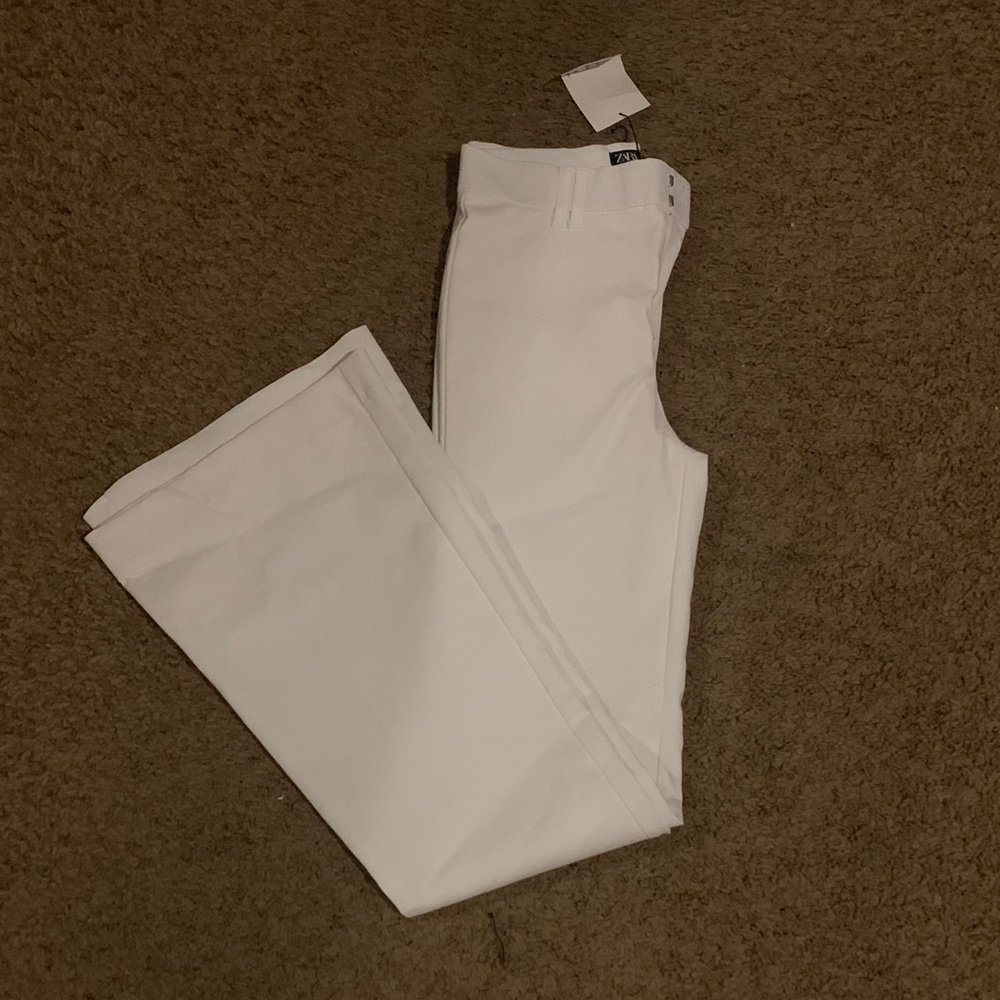 Zara White Straight-Leg Women's Jeans